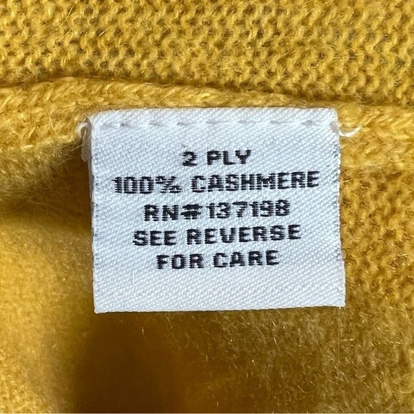 Belle France super soft mustard yellow gold cashmere sweater size medium - Picture 5 of 5